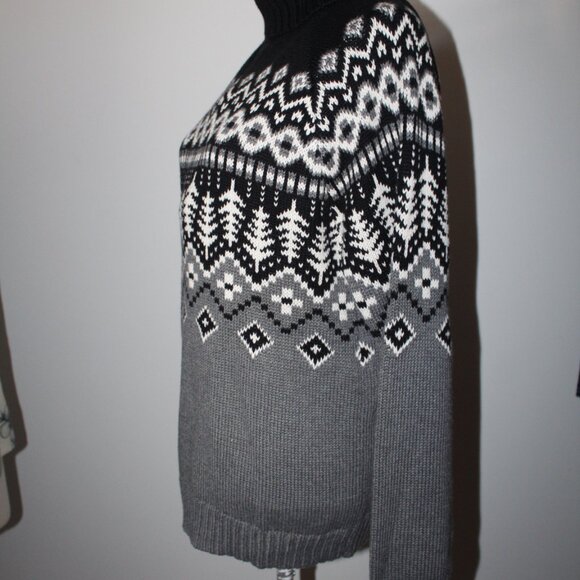 NWT ALP N ROCK Logan Fair Isle Turtleneck Sweater Knit Pullover Multi M UNISEX - Picture 4 of 6